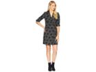 Calvin Klein Flower Print Coat Dress Cd8e23tr (charcoal/black) Women's Dress