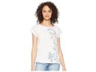 Vince Camuto Extend Shoulder Botanical Floral Print Blouse (new Ivory) Women's Blouse