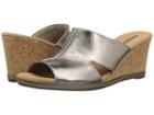 Clarks Lafley Mio (pewter Metallic Leather) Women's Wedge Shoes