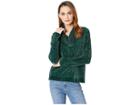 Michael Michael Kors Long Sleeve Velvet Cowl Sweater (dark Emerald) Women's Sweater