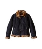 Urban Republic Kids Ultra Suede Faux Shearling Jacket (little Kids) (black) Girl's Coat