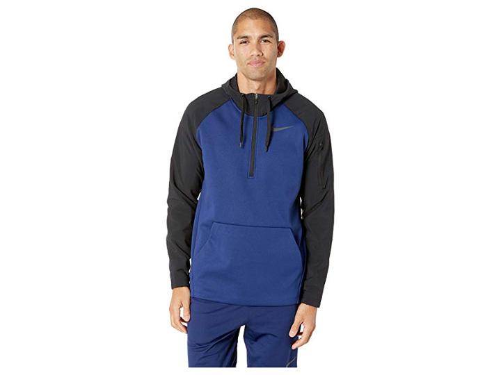 Nike Therma 1/4 Utility (blue Void/black/black) Men's Clothing