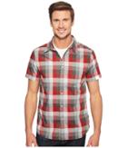 The North Face Short Sleeve Road Trip Shirt (cardinal Red Plaid (prior Season)) Men's Short Sleeve Button Up