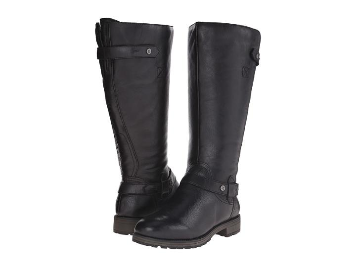 Naturalizer Tanita Wide Calf (black Leather) Women's Wide Shaft Boots