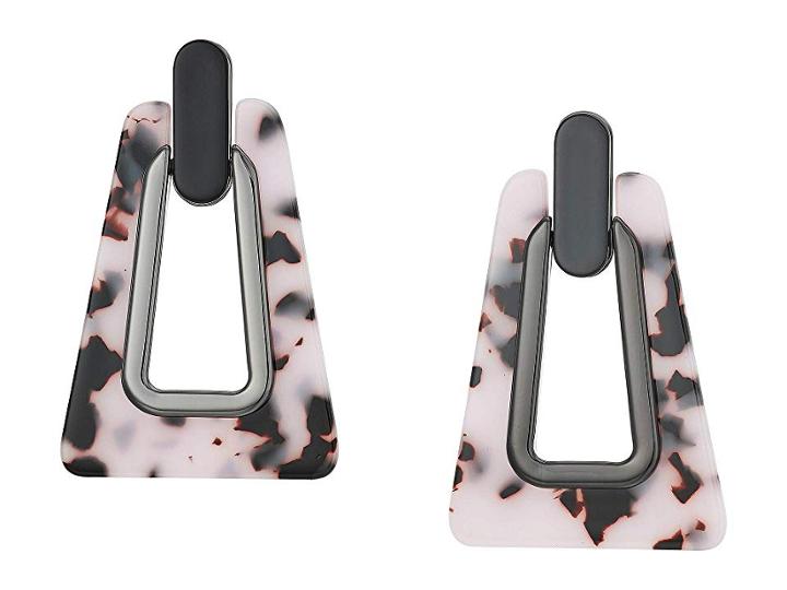 Rebecca Minkoff Trapezoid Resin Statement Earrings (cream) Earring