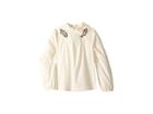 Janie And Jack Tie Neck Blouse (toddler/little Kids/big Kids) (white Flower Embroidered) Girl's Blouse