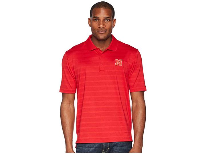 Champion College Nebraska Cornhuskers Textured Solid Polo (scarlet) Men's Short Sleeve Pullover