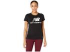 New Balance Essentials Stacked Logo Tee (black) Women's T Shirt