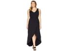 Kari Lyn Plus Size Eve Sleeveless Wrap Dress (black) Women's Dress