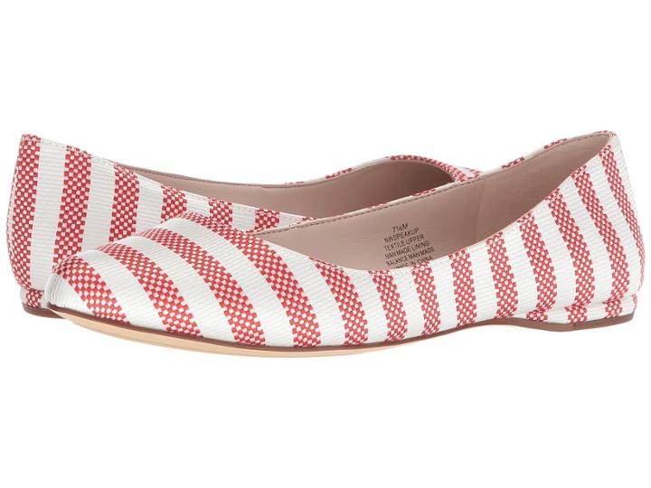 Nine West Speakup Flat (red/off-white Fabric) Women's Dress Flat Shoes