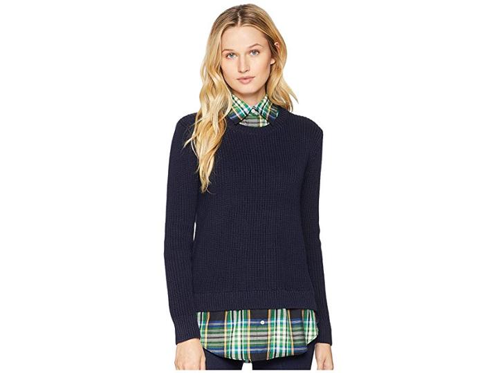 Lauren Ralph Lauren Layered Shirt (navy) Women's Clothing