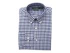 Lauren Ralph Lauren Classic Fit No-iron Plaid Cotton Dress Shirt (bleu Marin/bianca) Men's Long Sleeve Button Up