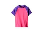 Speedo Kids Short Sleeve Color Block Rashguard (big Kids) (pink) Girl's Swimwear