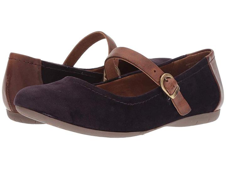 Born Maree (burgundy/brown Velvet Combo) Women's Hook And Loop Shoes