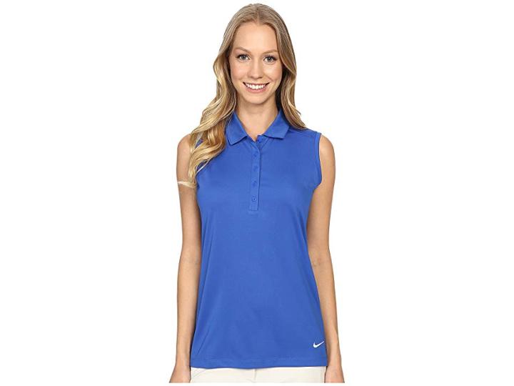 Nike Golf Victory Solid Sleeveless Polo (game Royal/white) Women's Sleeveless