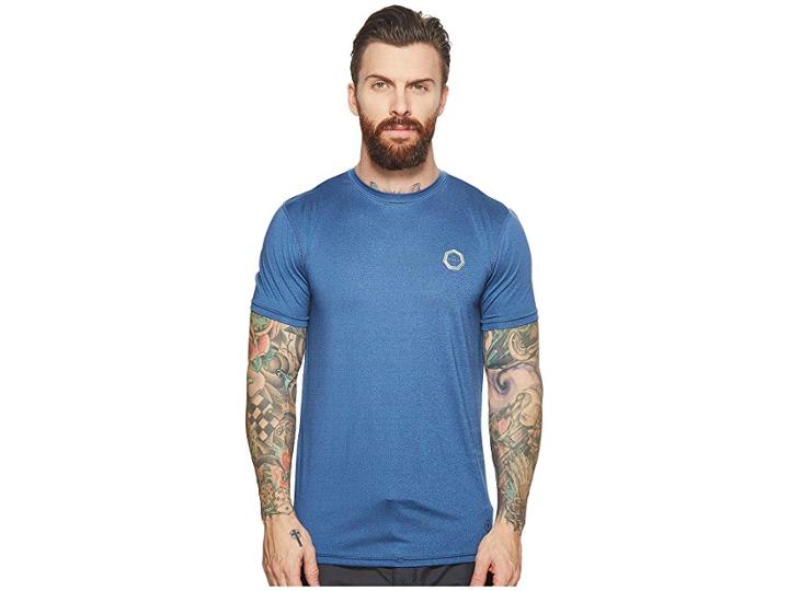 Vissla The Drainer Short Sleeve Heathered Surf Tee (marine Heather) Men's Swimwear