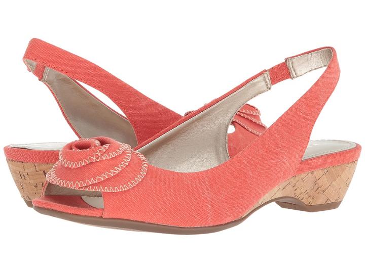 Anne Klein Harietta (medium Orange Fabric) Women's Sling Back Shoes