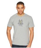 Life Is Good Classic Lucky Dog Crusher Tee (heather Gray) Men's T Shirt
