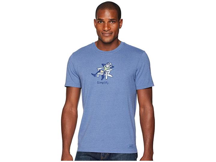 Life Is Good Classic Adirondack Crusher Tee (heather Vintage Blue) Men's T Shirt