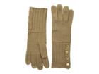 Michael Michael Kors Rib Gloves (dark Camel/gold) Extreme Cold Weather Gloves