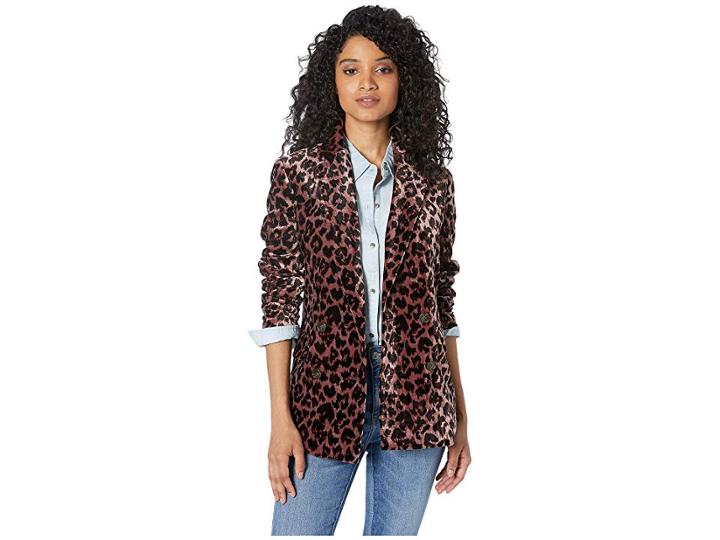 J.crew Rimbaud Blazer Leopard Drapey Velvet (rose Leopard) Women's Clothing