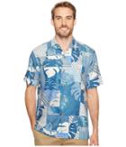 Tommy Bahama Totally Tiled Camp Shirt (bering Blue) Men's Clothing