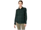 Alexander Jordan Long Sleeve One-pocket High-low Flannel Plaid Shirt (green/black) Women's Clothing