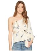Astr The Label Syble Top (cream Satin Floral) Women's Clothing