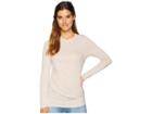 Michael Stars 1x1 Slub Long Sleeve Side Gather Top (whisper) Women's Clothing