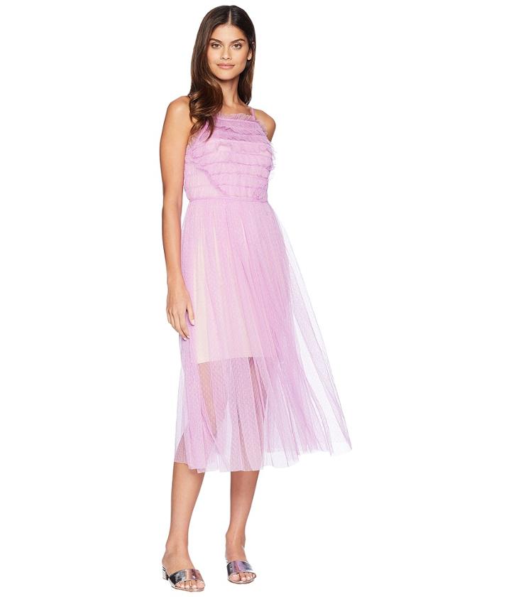 Romeo & Juliet Couture Ruffle Mesh Dress (lavender) Women's Dress