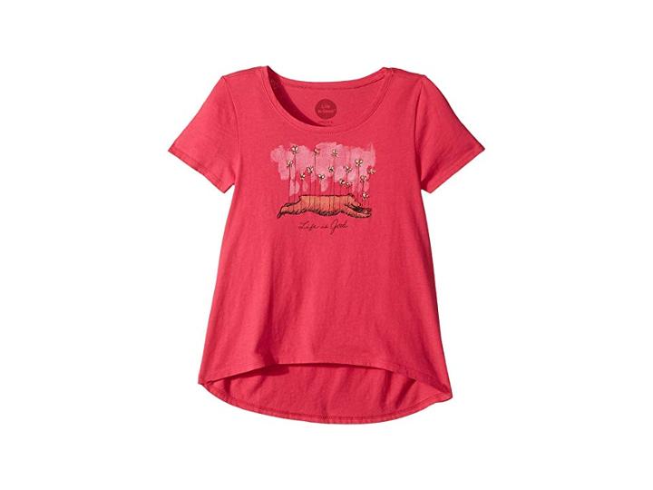 Life Is Good Kids Butterfly Bear Scoop Neck Swing Tee (little Kids/big Kids) (pop Pink) Girl's T Shirt