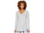 Mod-o-doc Classic Jersey Long Sleeve Seamed V-neck Tee (heather Grey) Women's T Shirt