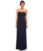 Donna Morgan Strapless Lace Long Gown (indigo) Women's Dress