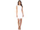 Laundry By Shelli Segal Embroidered Mixed Fabric A-line Sheath Dress (optic White) Women's Dress
