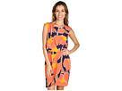 Jessica Simpson - Floral Cap Sleeved Pleated Dress (orange)