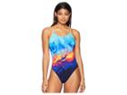 Tyr Fumoso Cutoutfit One-piece (blue/coral) Women's Swimsuits One Piece