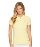 Lacoste Short Sleeve Slim Fit Stretch Pique Polo Shirt (yellow) Women's Clothing