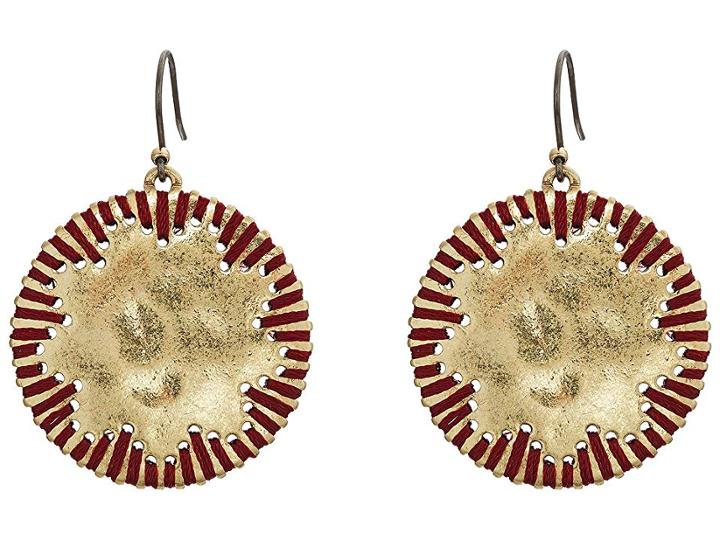 Lucky Brand Threaded Circle Drop Earrings (gold) Earring