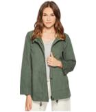 Eileen Fisher Sueded Organic Cotton Hemp A-line Jacket (nori) Women's Coat