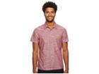 Perry Ellis Short Sleeve Solid Slub Texture Shirt (rhododendron) Men's Clothing