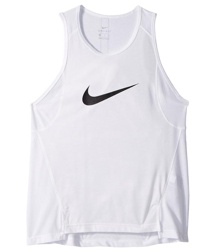 Nike Kids Dry Elite Basketball Tank (little Kids/big Kids) (white/black) Girl's Sleeveless