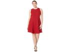 Anne Klein Plus Size Crepe Seamed Fit Flare Dress (titian Red) Women's Clothing