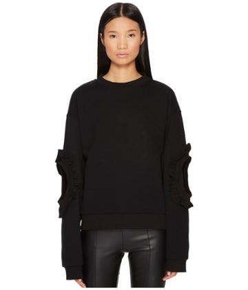 Francesco Scognamiglio Accented Elbow Long Sleeve Sweater (black) Women's Sweater
