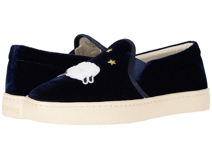 Soludos Velvet Sheep Sneaker (midnight Blue) Women's Shoes