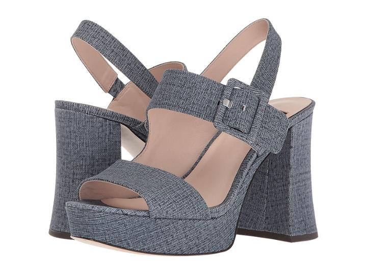 Nine West Lexine 40th Anniversary Platform Heeled Sandal (dark Blue Leather) Women's Sandals