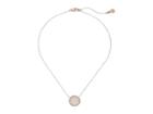 Michael Kors Disc Pendant Necklace (rose Gold/mother-of-pearl/clear) Necklace