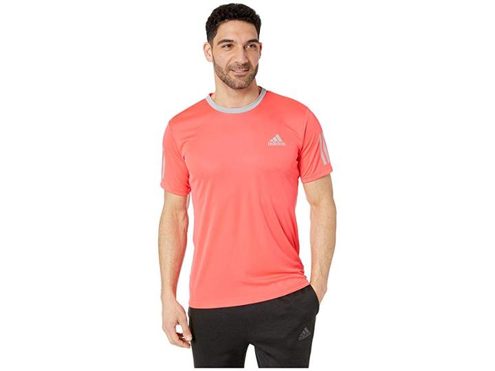 Adidas Club 3-stripes Tee (shock Red/light Granite) Men's T Shirt