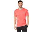 Adidas Club 3-stripes Tee (shock Red/light Granite) Men's T Shirt