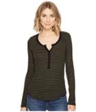 Three Dots Faux Henley (tapenade) Women's Clothing