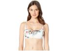 Roxy Printed Softly Love Reversible Athletic Swimsuit Top (bright White Tropical Nights Big) Women's Swimwear